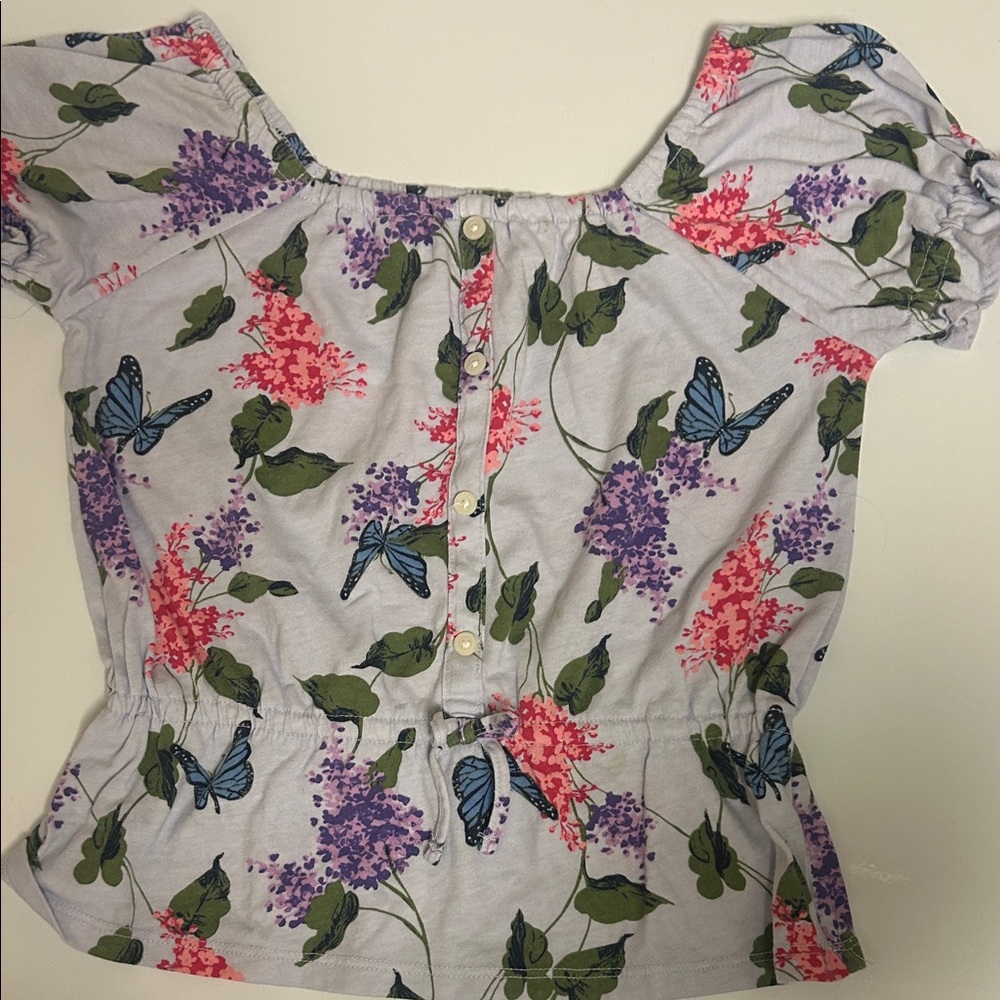 The Children's Place Floral Butterfly Off-Shoulder Blouse